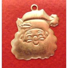 20mm Santa Face Brass Raw Charms - Pack of 4