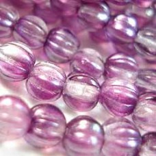 5mm Satin Lavender Czech Melon Beads - Pack of 50
