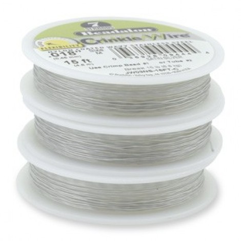 .018" Beadalon Crinkle Wire - Satin Silver - 15ft