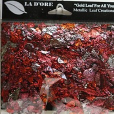 La D'Ore Variegated Red Leaf Flakes - Scarlet Ice - 1.25gm pack