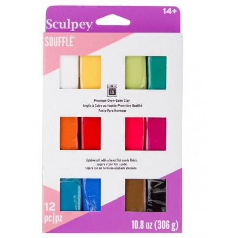 Sculpey Souffle Polymer Clay Multipack - 12 x .9oz (27gm) blocks