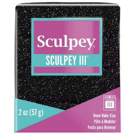 Sculpey III Accents Polymer Clay  - 57g - Black Glitter