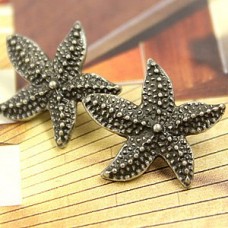 19mm Antique Silver Seastar Button with Shank