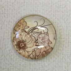 25mm Art Glass Cabochons - Flower Design 3
