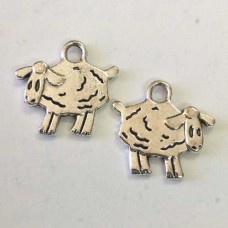13x15mm Antique Silver Woolly Sheep Charms