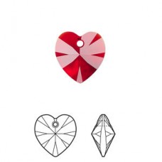 14mm Swarovski Crystal Hearts - Siam - Each