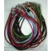 3mm x 18" Mixed Faux Silk Necklace Cords w-Silver Plated Clasp + Ext Chain