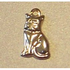 Silver Plated Tiny Cat Charm