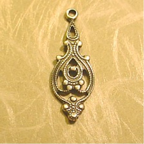 22mm Sterling Plated Silver Drop Charm - Pack of 4 22mm Sterling Plated Silver Drop Charm - Pack of 4