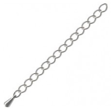 50mm Beadalon Silver Plated Necklace Extension Chain w-Teardrop