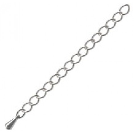 50mm Beadalon Silver Plated Necklace Extension Chain w-Teardrop