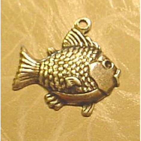 16mm Sterling Silver Plated Fish Charm