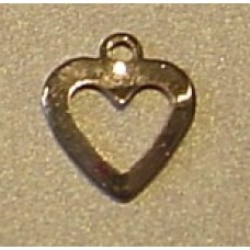 7mm Silver Plated Heart Charm - Pack of 10