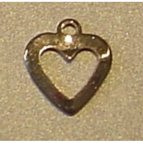 7mm Silver Plated Heart Charm - Pack of 10