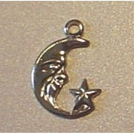 Silver Plated Moon Charm