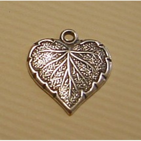 7/16" Sterling Silver Plated Leaf Drop - ea