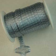 6mm WireLace Metallic Tubular Ribbon - Silver Blue - Per metre