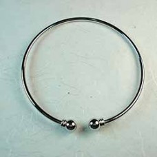 5.8cm Diameter Platinum Plated Copper Bracelet - Each