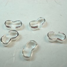 8x5mmx2mm Silver Plated Connectors - Pack of 100
