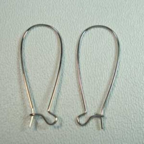 33mm Large Kidney Earwires - Nickel Fee Silver
