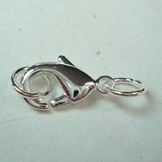 15mm Nickel Free Silver Plated Lobster Clasp w/JRings