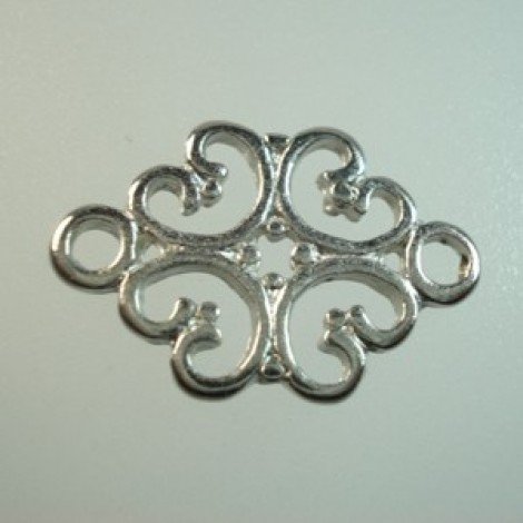 18x13mm Tibetan Style Silver Plated Flower Connectors