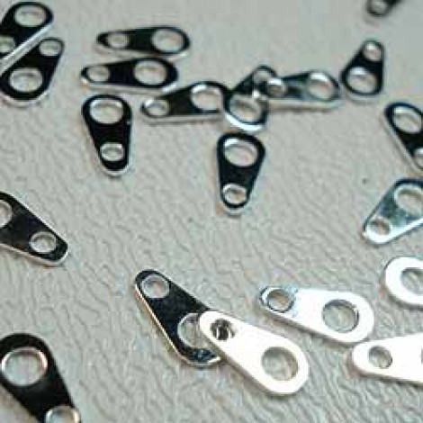 6mm Silver Plated Chain Tabs