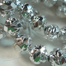 8mm Czech Rosebud Beads - Metallic Silver