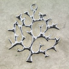 45x40mm Silver Plated Tree Pendant