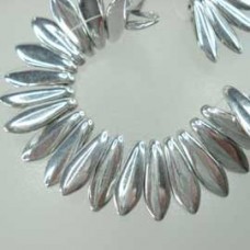 5x16mm CzechMates 2-Hole Daggers - Silver - Pack of 20