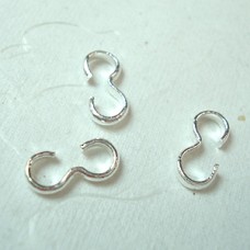 8x3mmx1mm Silver Plated Connectors - Pack of 100