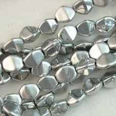5x3mm Czech Pinch Beads - Silver
