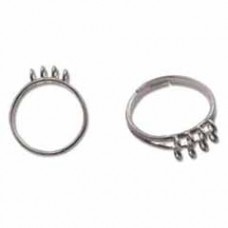 Bling Rings - 10 Loop Silver Plated Adjustable - Pack of 2