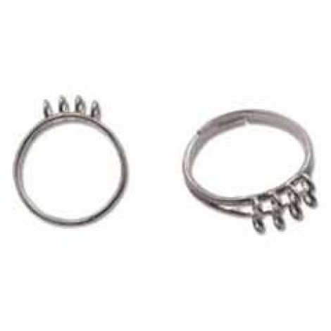 Bling Rings - 10 Loop Silver Plated Adjustable - Pack of 2 Bling Rings - 10 Loop Silver Plated Adjustable - Pack of 2