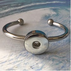 Noosa Style Snap Cuff Bangle - Stainless Steel - Each
