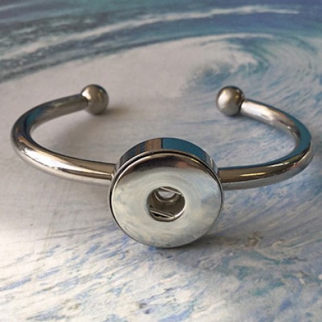Noosa Style Snap Cuff Bangle - Stainless Steel