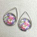 22x15mm (12mm ID) Silver Plated Brass Teardrop Bezel Settings - Per Pair