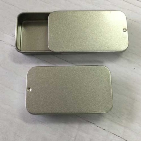 58x32x10mm Sliding Top Tin - Silver