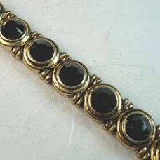 8.5mm Round Swarovski Gold Plated 2 Strand Sliders - Jet - Pack of 10
