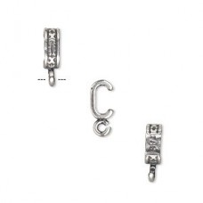 7x3mm (5x2mmID) Ant Silver Rondelle Bail w/Open Loop - Pack of 2