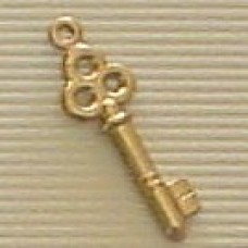 20mm Double Sided Key Brass Charm
