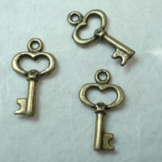 15mm Lead & Nickel Free Ant Bronze Key Drops