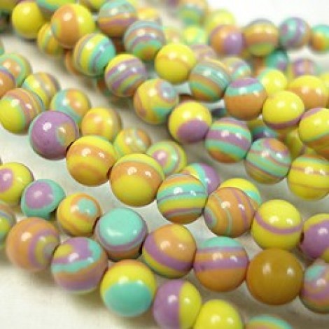 4mm Multi-toned Malachite Manmade Beads - 16" Strand 4mm Multi-toned Malachite Manmade Beads - 16" Strand