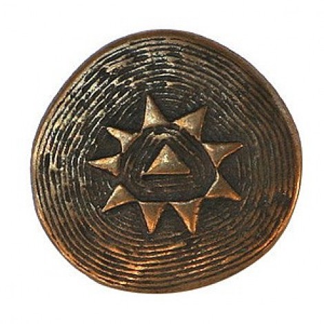 22mm Antique Brass Little Star Shank Button - Each