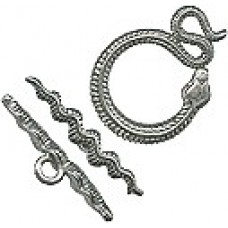 Snake Toggle Clasp - Antique Pewter - each