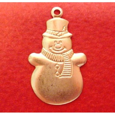 Snowman with Arms Brass Charm