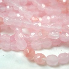 4mm Czech Firepolish Beads - Milky Pink Multi Tone - Pack of 50