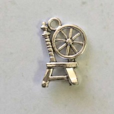 20x14mm Ant Silver Plated Lead-safe Spinning Wheel Charms