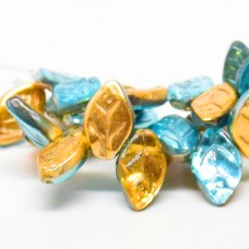 12x7mm Czech Leaves - Spring Multi-Celestial - Pack of 10