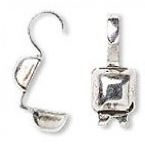 Antique Silver Faceted Square Bead Tips